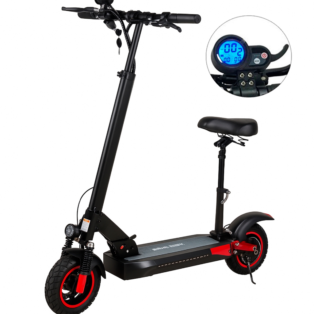 Patinete Elétrico com Assento 500W Bivolt Dobrável 35Km Autonomia Com Amortecedor Suporta Até 150Kg em Oferta na Shopee