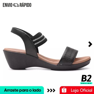 Sandália Usaflex Anabela Elástico Tiras Feminina Original com Nota Fiscal e Garantia em Oferta na Shopee