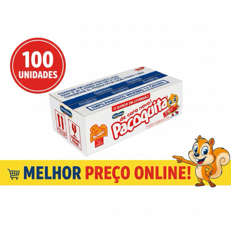 Paçoca Paçoquita Santa Helena Caixa 100 Unidades Embrulhadas
