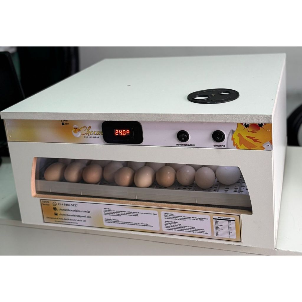 Chocadeira Automática 100 Ovos de Galinha  + Ovoscópio em Oferta na Shopee