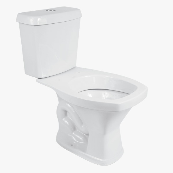 Kit Vaso Sanitário Bacia Quadrado + Caixa De Descarga Acoplada 6L Branco Robusto Moderno