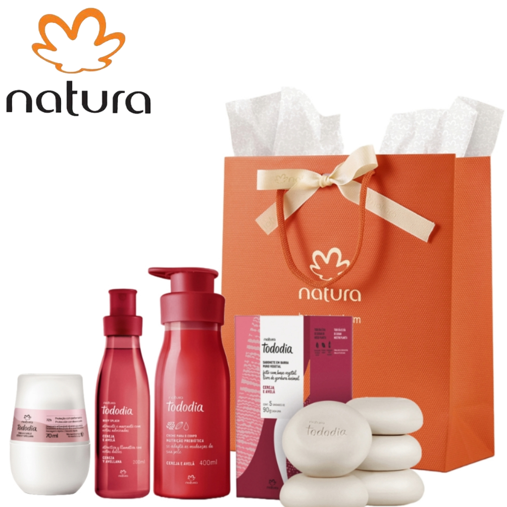Kit Presente Tododia Cereja e Avelã Natura ORIGINAL E LACRADO em Oferta na Shopee