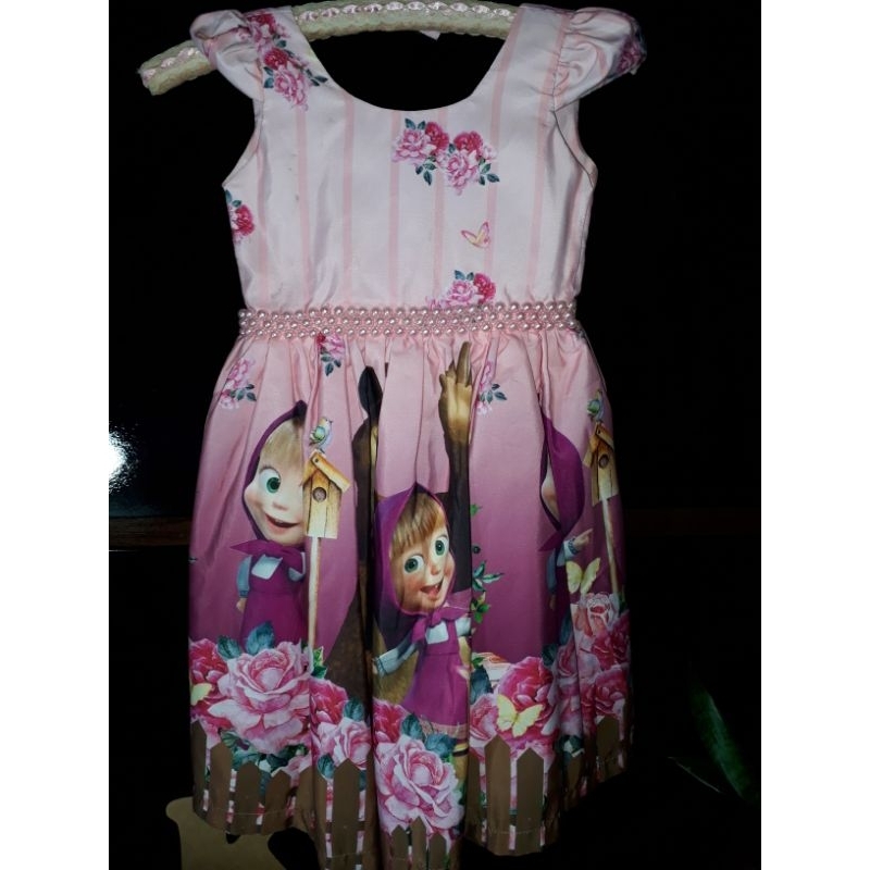 VESTIDO TEMÁTICO MASHA E O URSO 4