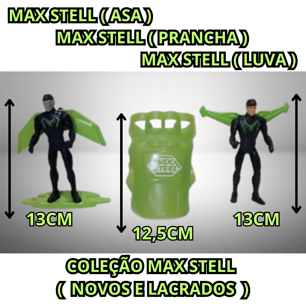 Coleção Max Steel Asa - Max Steel Com Prancha E Luva Turbo NOVO E LACRADO