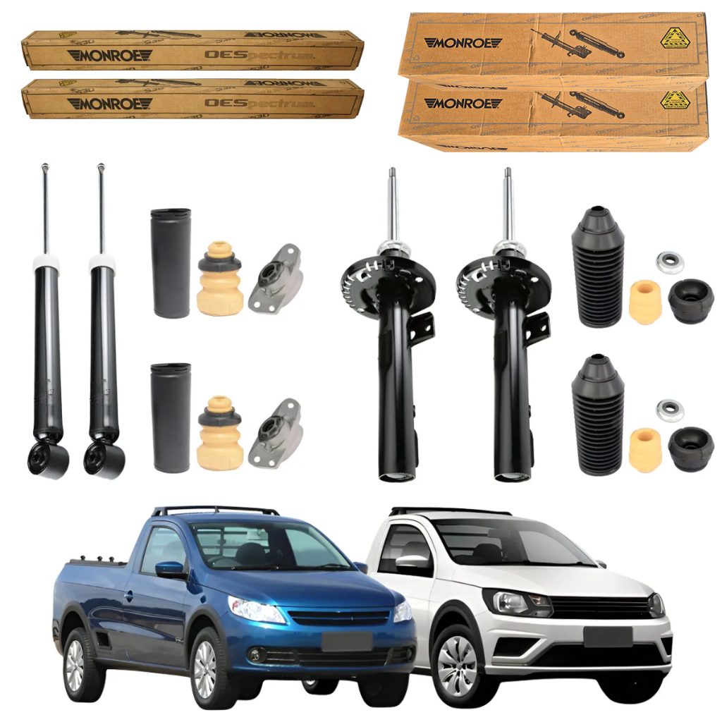 KIT 4 AMORTECEDOR SAVEIRO G5 G6 G7 MONROE + KIT