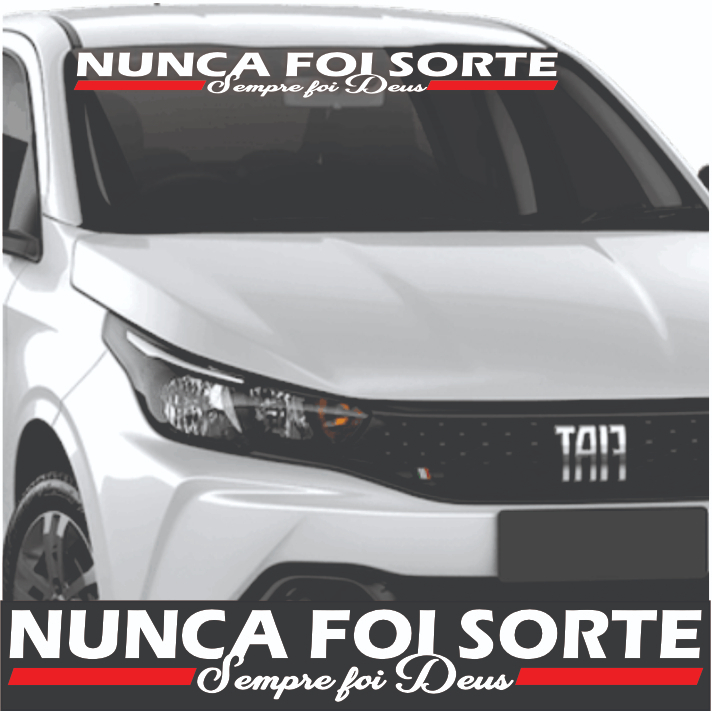 Adesivo Para Carro Parabrisa ou Vidro Traseira Nunca foi Sorte Sempre foi Deus em Oferta na Shopee