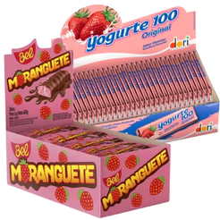 Kit Pirulito Yogurte Mastigável C/50 Unidades + Moranguete de 13g C/36 Unidades