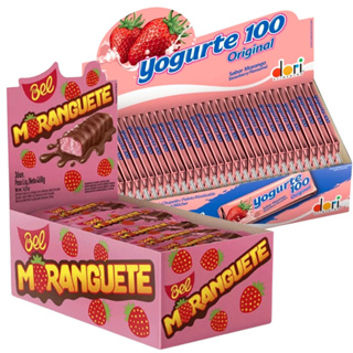 Kit Pirulito Yogurte Mastigável C/50 Unidades + Moranguete de 13g C/36 Unidades em Oferta na Shopee