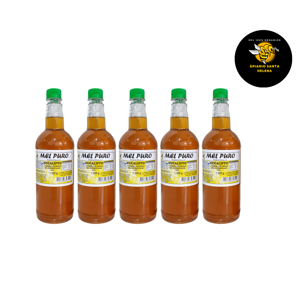 KIT 5 GARRAFA DE MEL 1,3KG FLORADA EUCALIPTO KIT 5 GARRAFA DE MEL 1,3KG FLORADA EUCALIPTO