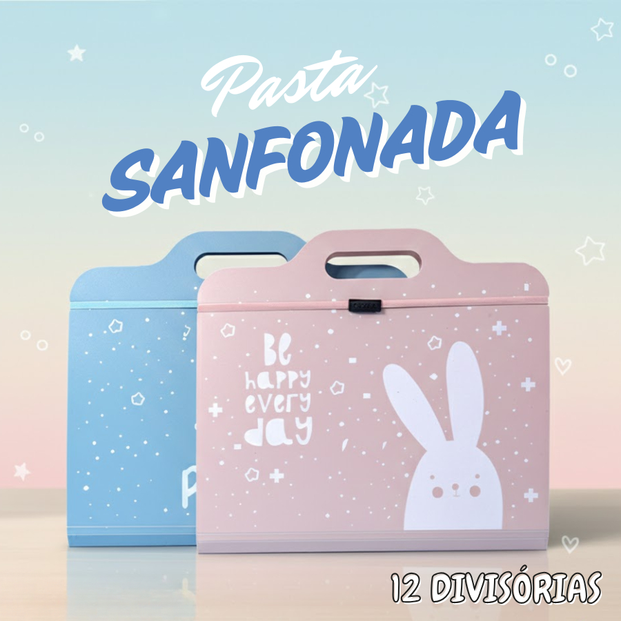 Pasta Organizador Sanfonada 12 Compartimentos A4 Porta Documento Estampado Feminino Masculino Infantil