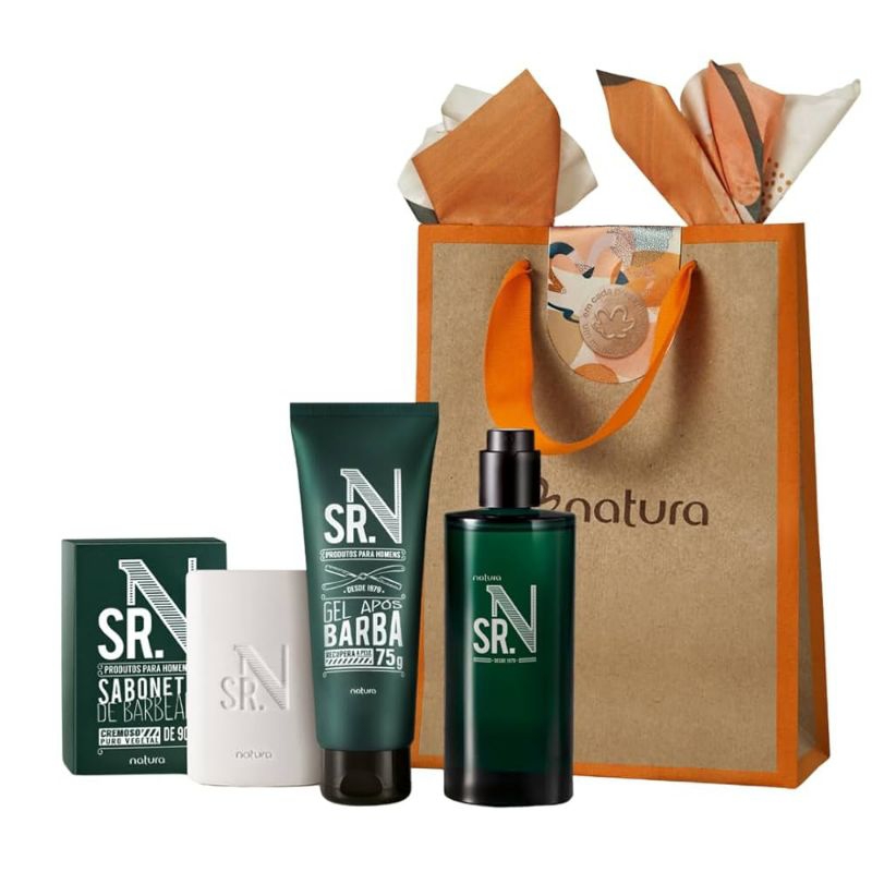 Kit de Perfume Sr.N Perfume, Gel após Barba e Sabonete de Barbear