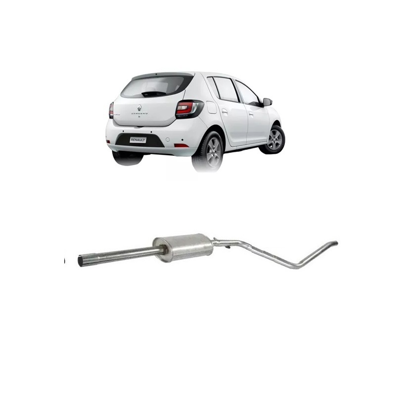 Escapamento Intermediário Sandero 1.6 8V 2008 até 2021 Abafador