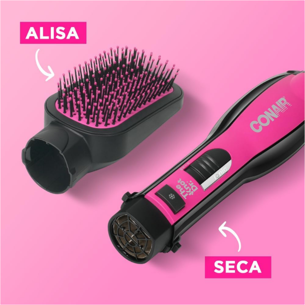 Escova Secadora Conair All in One 1000W 3 em 1 Seca Alisa Desembaraça Rosa 127v · foto 2