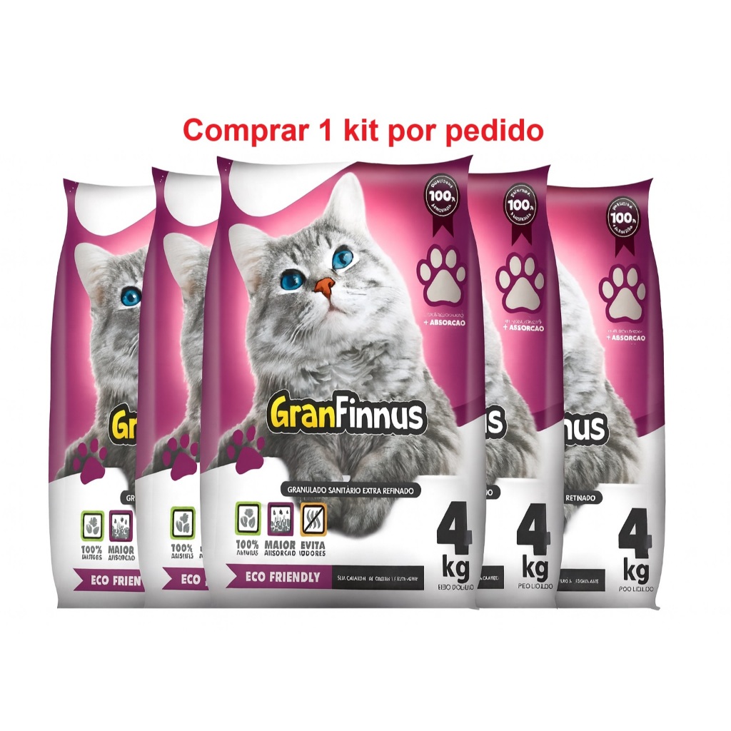 Areia Sanitária Extra Fina para Gatos - MimoCat GranFinnus – Antiodor, Alta Absorção - 20kg