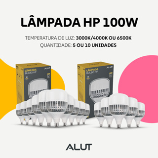 Kit 5 ou 10 Lampada Led Bulbo Hp 100w  3000K/4000K ou 6500K E27 Bivolt Alut By Avant em Oferta na Shopee