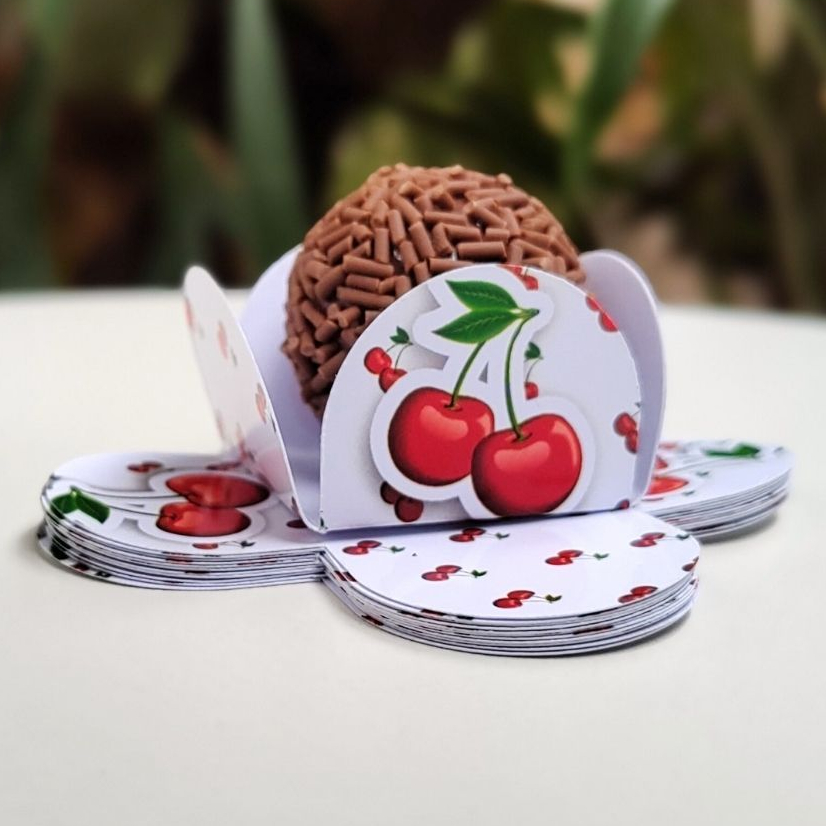 Forminha de Doce Brigadeiro, Beijinho 4 Pétalas Festa, Aniversário, Lembrancinha Cereja Cerejinha em Oferta na Shopee
