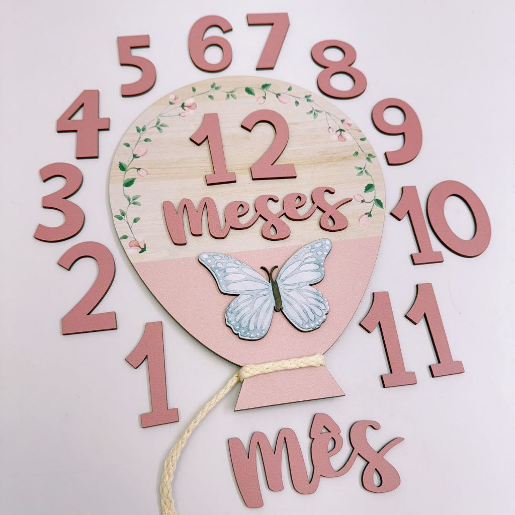 Kit Mesversário Balão - Jardim Borboleta Menina em Oferta na Shopee