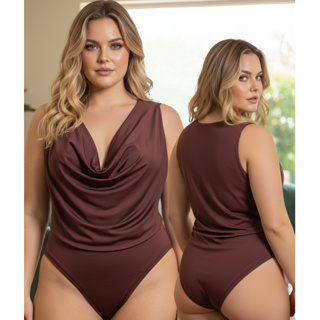 Body Plus Size Suplex Premium Gola Degagê Fecho Regulável G1 G2 46 ao 52 Tecido Duplo Zero Transparência em Oferta na Shopee