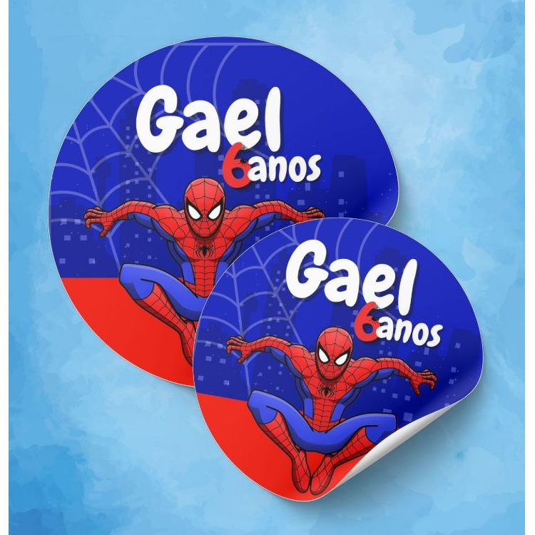 Adesivos Personalizados 4x4cm - Homem Aranha | Lembrancinha de Aniversário - Todos os Temas