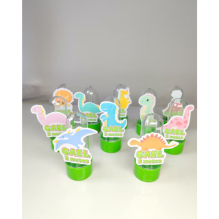 TUBETES DINOSSAURO BABY 20 UND 8CM + 20 APLIQUES 3D PERSONALIZADO FESTA ANIVERSARIO DINOSSAURO BABY
