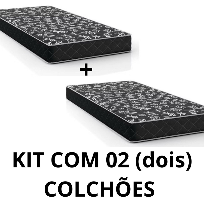 KIT COM 2 COLCHÕES 88 D20 10cm de altura DE SOLTEIRO ESPUMA DENSIDADE20 em Oferta na Shopee