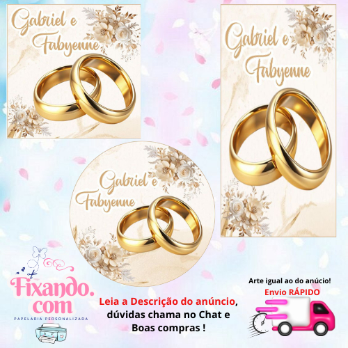 NOIVADO/CASAMENTO/BODAS - 100/60/40 Adesivos Personalizados para Festas ( Envia Rápido) em Oferta na Shopee