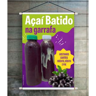 BANNER ARTE PRONTA - AÇAÍ BATIDO NA GARRAFA em Oferta na Shopee