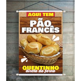 BANNER ARTE PRONTA - PÃO FRANCÊS QUENTINHO em Oferta na Shopee