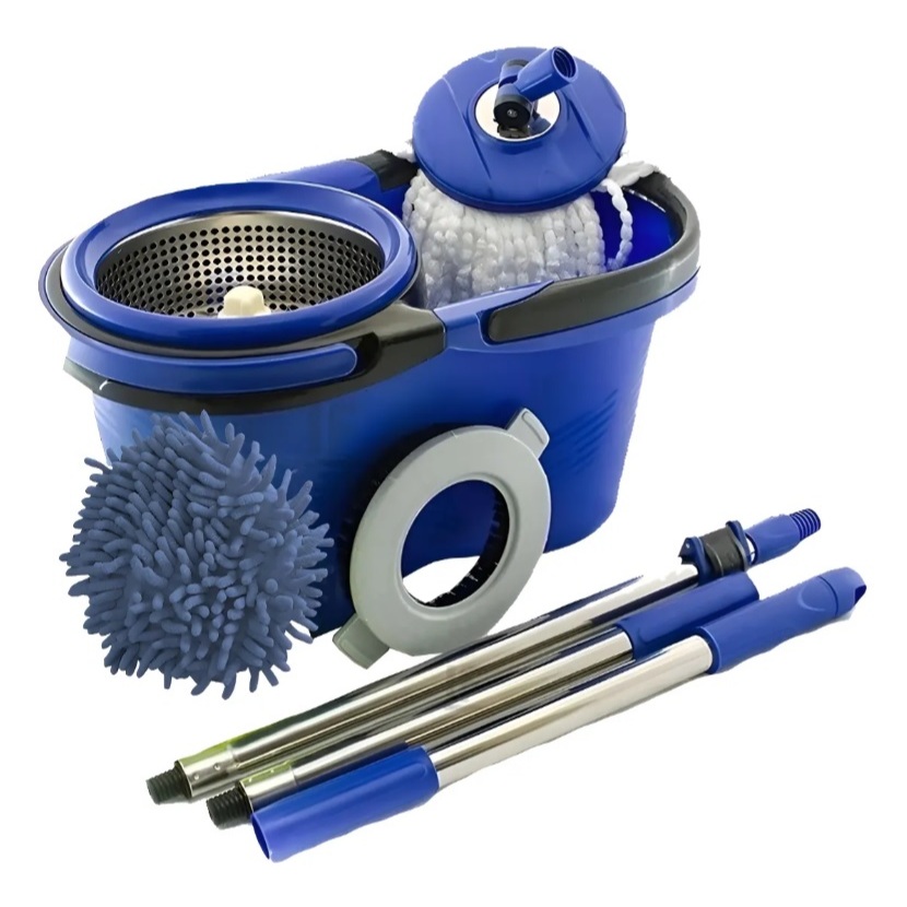 Balde Perfect Mop Pro 360 Inox Com 3 Refis Azul