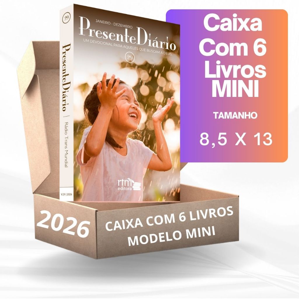 Kit 6 Livros Devocional Presente Diário 29 Pão Diário Mini 2026 Masculino Feminino