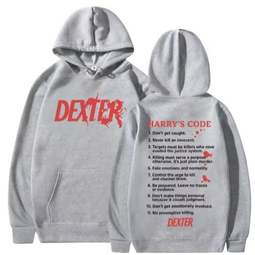 TV Play Dexter Morgan Harry's Code Moletons masculinos e femininos, moletons de algodão de outono e inverno retrô de mod