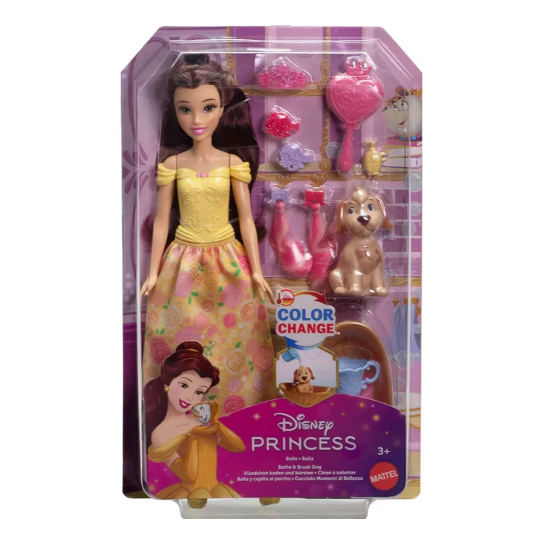 Boneca Disney Princesa Bela Com Cachorrinho - Mattel Jfc42 em Oferta na Shopee