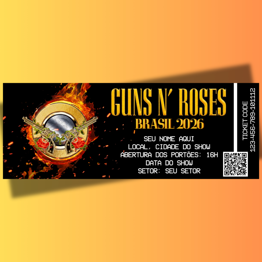 Ingresso Personalizado Guns N' Roses - World Tour 2026