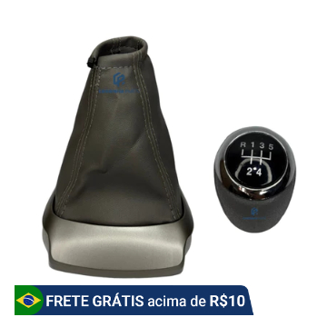 Coifa De Câmbio Alavanca Com Manopla Prisma Onix Joy Plus 2013 a 2021 Cobalt Cinza Oferta