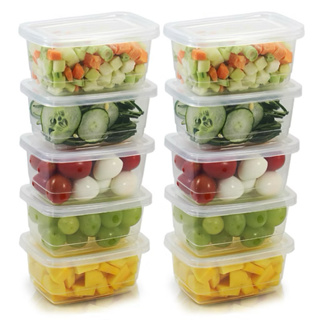 Kit Potes Marmitas Fitness 300ml Livre de BPA Transparentes Microondas Freezer Organizador Alimentos em Oferta na Shopee