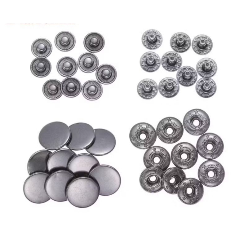 Botao pressao colchete tic tac 15mm grafite fume