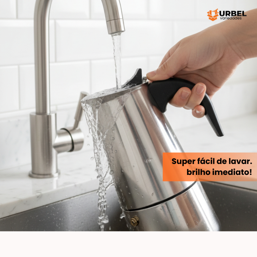 Cafeteira Expresso Italiana Aco Inox 450ml 600ml Design Moderno