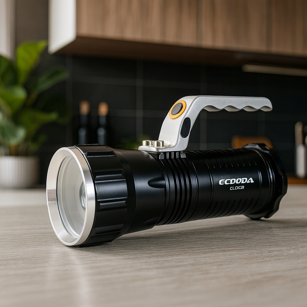 Lanterna LED Ecooda Holofote Recarregável Potente Para Segurança, Camping, Pesca e Sítio