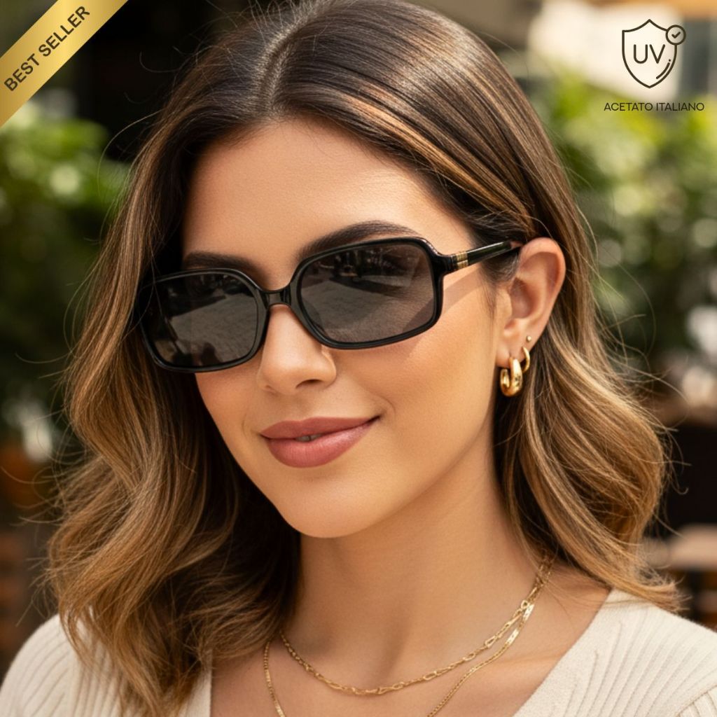 Óculos de Sol Feminino Premium Confortável Leve E UV400 Moderno E Elegante