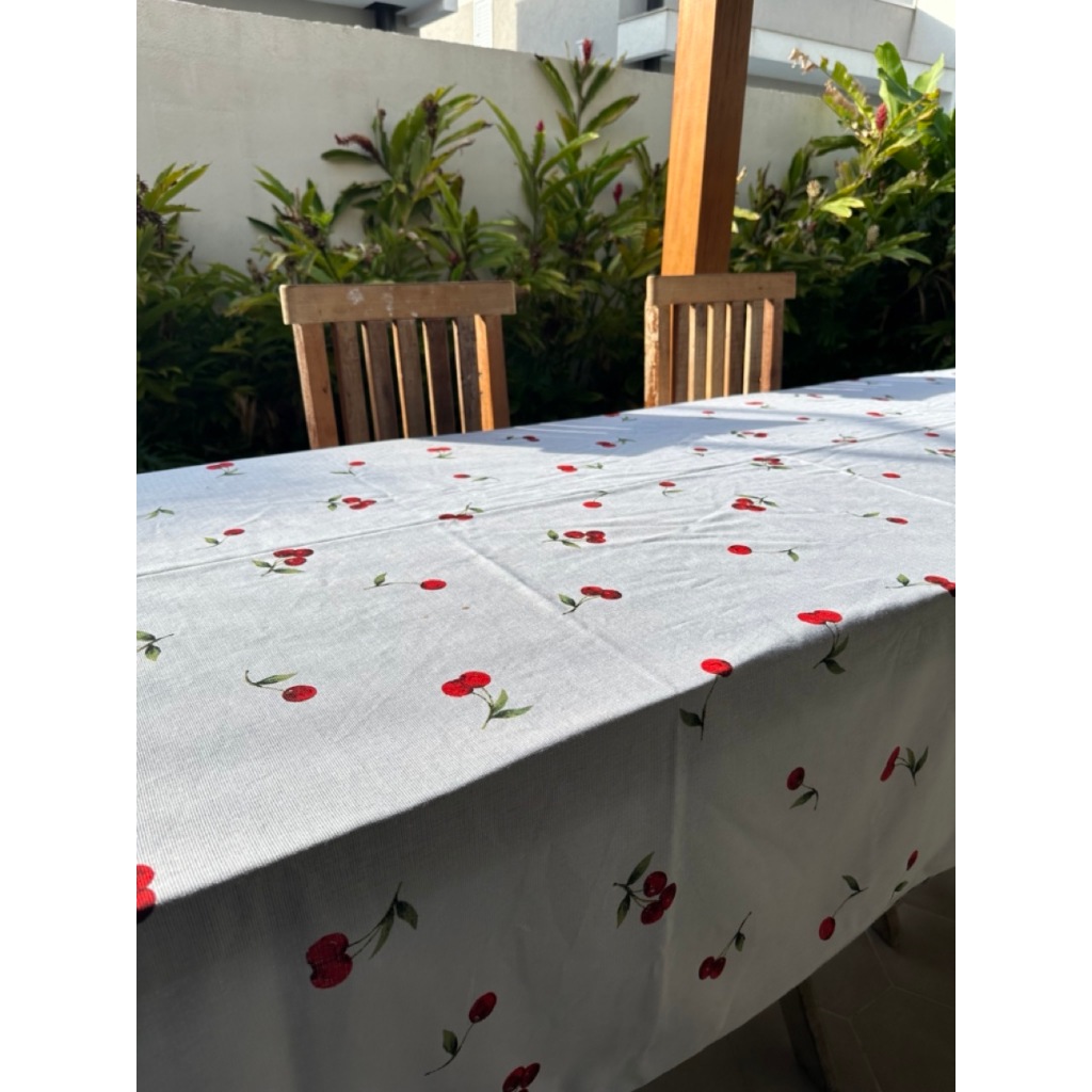 Toalha de Mesa Retangular Estampada 100% Algodão Decoração 6 Lugares 8 Lugares