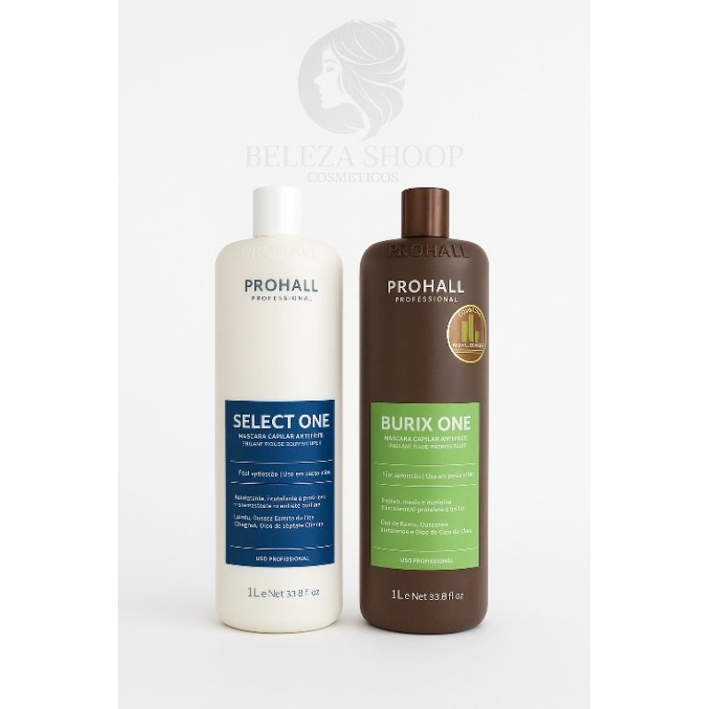 Kit Progressiva Sem Formol Burix One e Select One 1L Prohall Profissional + Brinde