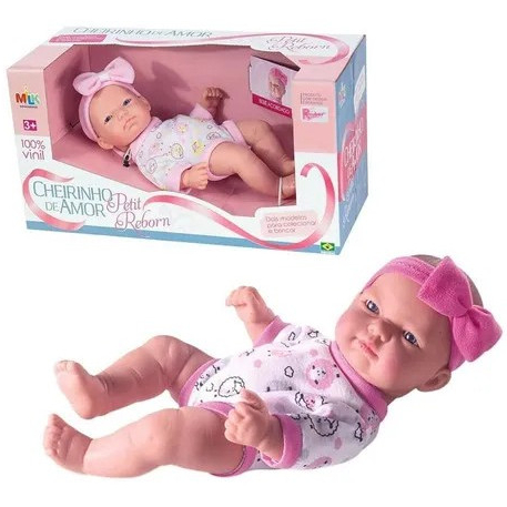 Boneca Bebê Cheirinho De Amor Petit Reborn Acordada - Envio Imediato