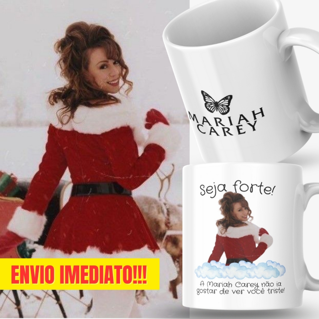 Caneca Xicara Porcelana 325ml Seja Forte Mariah Carey Personalizada Presente Decoração Casa