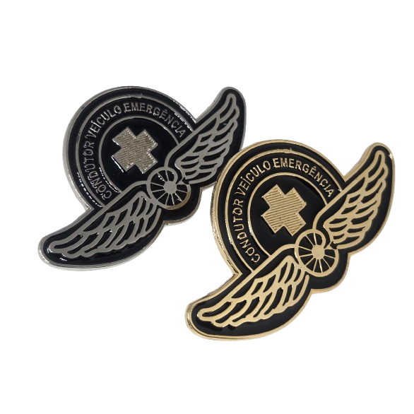 Broches Brevê em Metal - Condutor de Veículo de Emergência (7,5cm x 4,0cm)