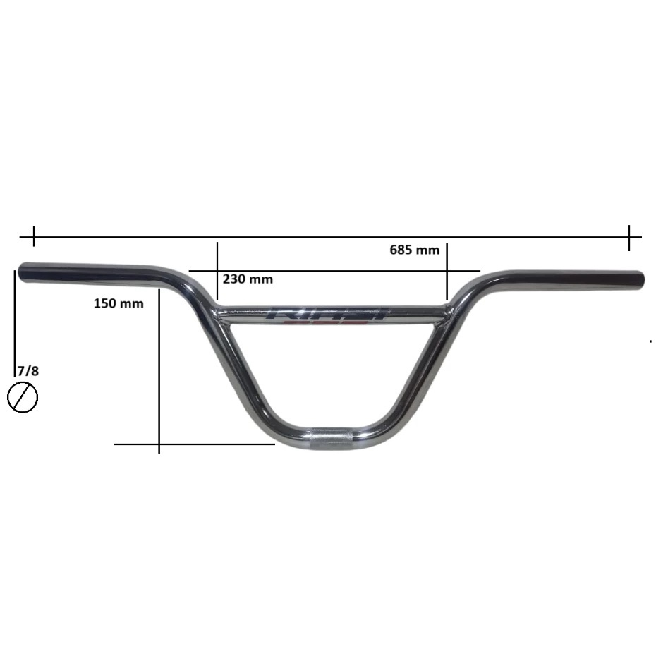 Guidão Bmx Cross Alto Aço Reforçado Para Bike Aro 20, 24 e 26 Bicicleta Manobra Grau Montadinha