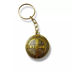 Kit 12x Chaveiro São Bento 3D De Metal Na Cor Bronze Atacado