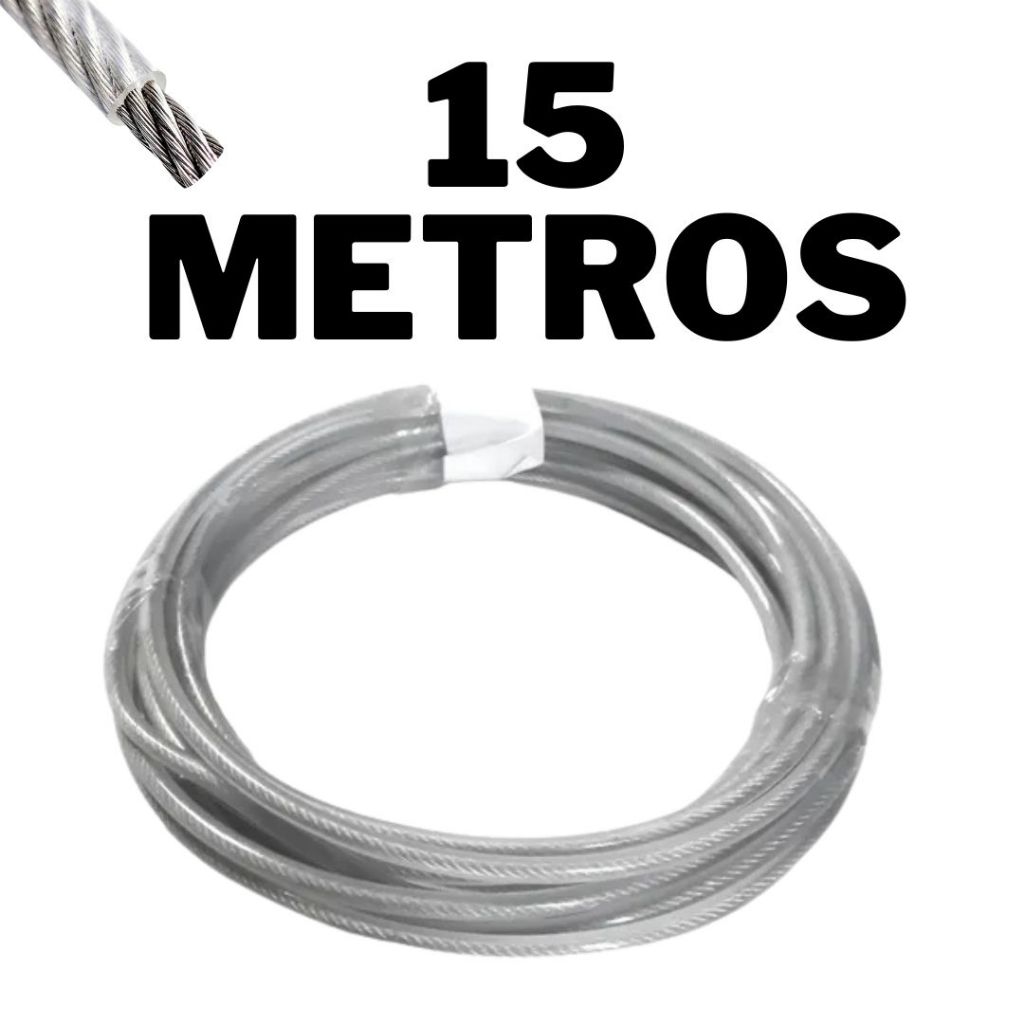 FIO DE AÇO REVESTIDO COM NAYLON 3MM - PARA ROÇADEIRA STIHL E OUTRAS MARCAS. 5M , 10M, 15 METROS. em Oferta na Shopee