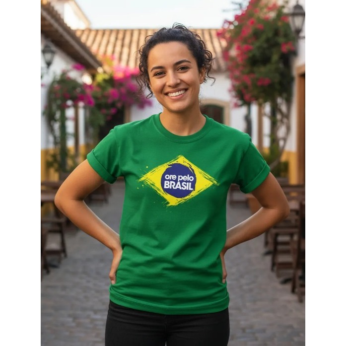 Camisa Brasil Ore Pelo Brasil Camiseta Feminina Masculina Unissex Blusa do Brasil