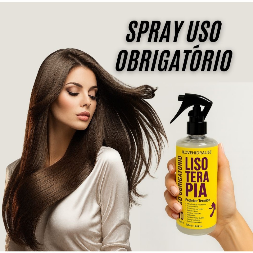 Spray Protetor Termico Uso Obrigatório 10 em 1 Capilar Finalizador Lisoterapia Liso Extremo Hidralize 500mL em Oferta na Shopee