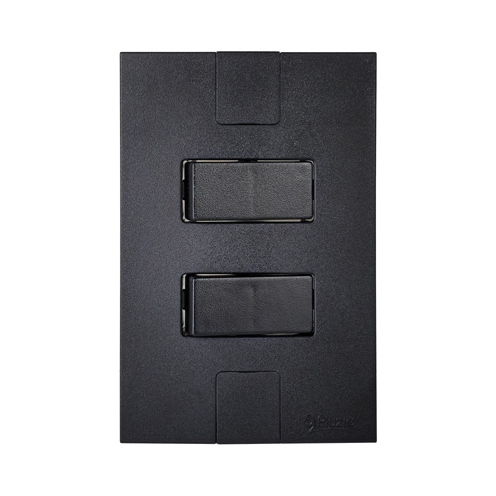 Kit 5 Interruptores Duplo Simples Placa 4x2 Linha Caprice Preto Fosco Pluzie em Oferta na Shopee